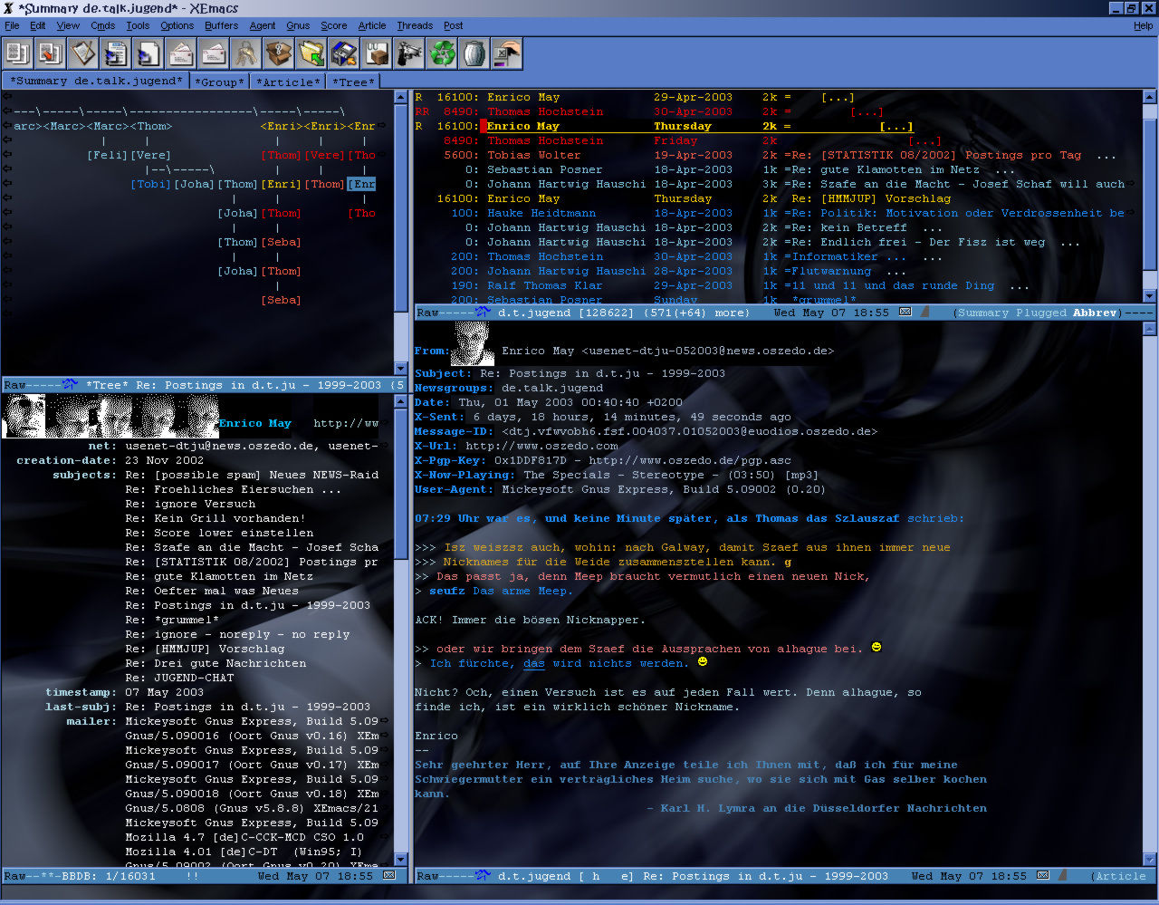 Screenshot meines Gnus